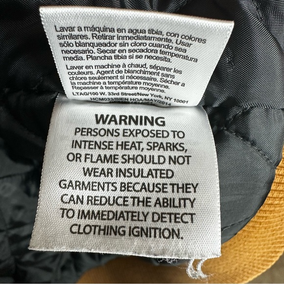 Vintage Carhartt Jacket Brown Duck Canvas Hooded Faded Zip Y2K Youth Large 14/16 - Picture 7 of 8